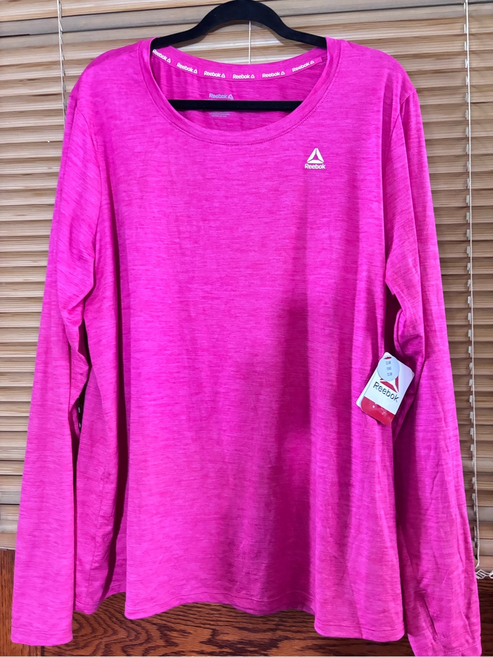 adidas Long Sleeve Crew Tee in Bright Pink